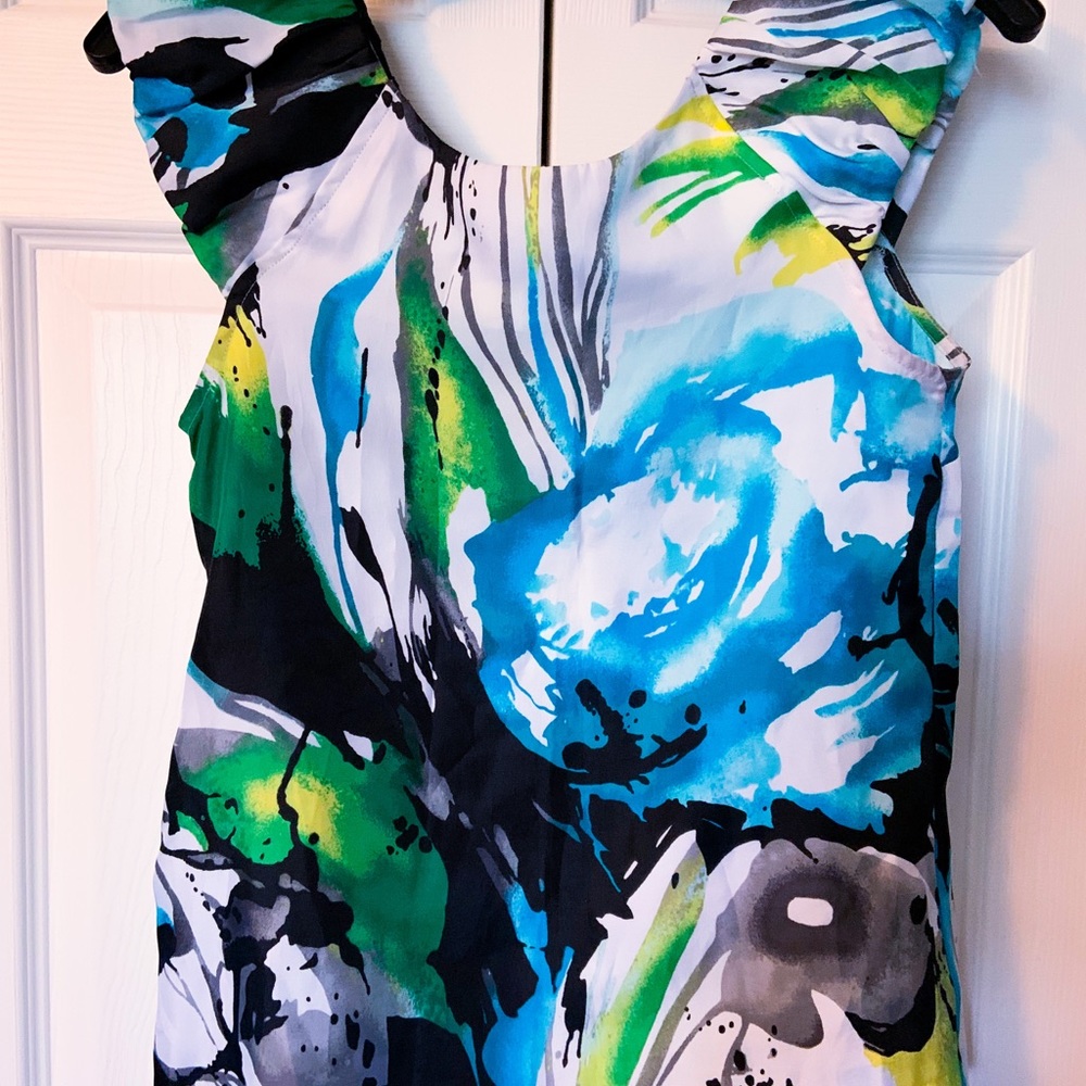 Express colorful silk blouse top